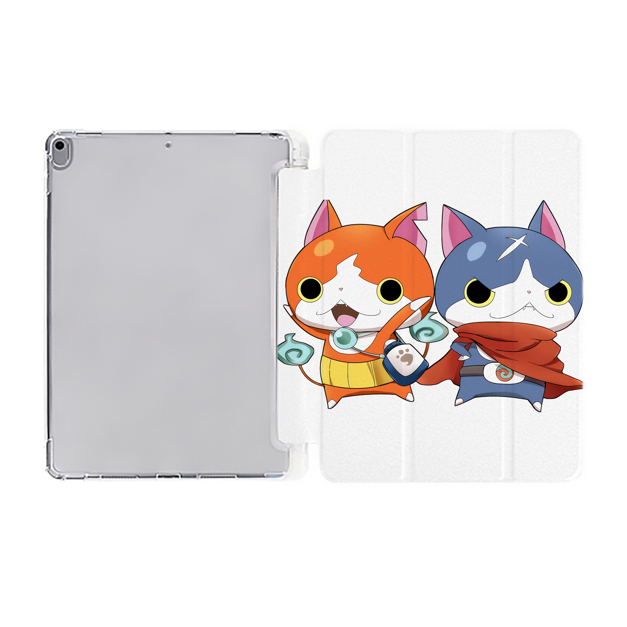（画像用） 妖怪ウォッチ Yo-kai Watch IPad ケース ペン収納付き 三つ折りスタンド PUレザー×シリコン 対応機種9.5/10.5/10.9インチ